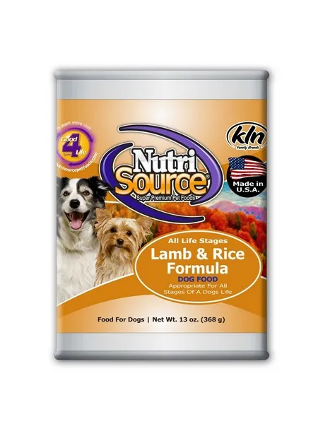 12/13 oz. Nutrisource Lamb & Rice Dog Canned - Health/First Aid